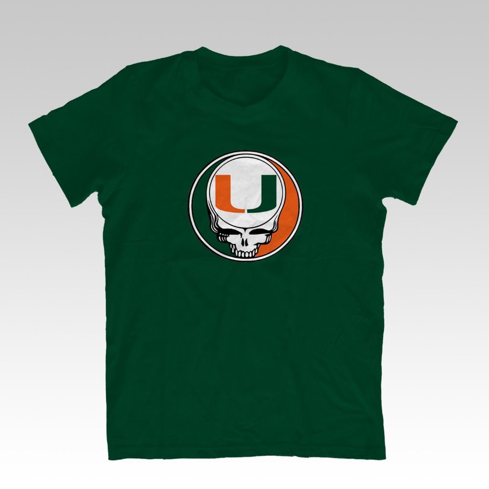 Miami Hurricanes Grateful Dead Stealie Shakedown T Shirt